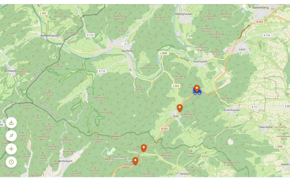 GPS Tracking eines Transports auf der Karte